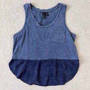 Full Tilt Two-Tone Blue Tank Top